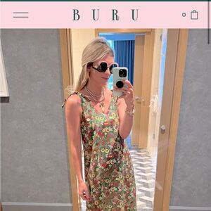 BURU - Tie Tank Dress - Maxi - Green Floral